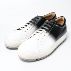 ■美品■Salvatore Ferragamo サルヴァトーレフェラガモ スニーカー サイズ9 1/2 EE ローカット グラデ―ション ブラック × ホワイト 靴 ブランド古着【中古】20251120/RA6620