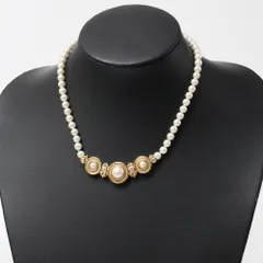 ■美品■Christian Dior クリスチャンディオール ネックレス パールモチーフ ラインストーン  ドイツ製 ブランド古着【中古】20251128/RA6682