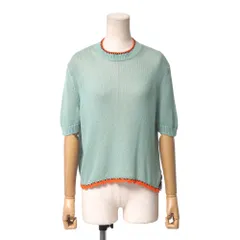 ■美品■MIUMIU ミュウミュウ ニット サイズ38 半袖 セーター サマーニット 透かし編み イタリア製 ブランド古着【中古】20250911/RA6056