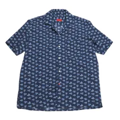 ■美品■ISAIA イザイア 半袖シャツ サイズ40 オープンカラー ワッフルシャツ 凹凸加工 総柄 ブランド古着【中古】20251008/RA6225のサムネイル
