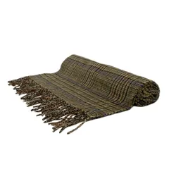 Joshua Ellis(ジョシュアエリス) ストール(ショール) - ベージュ×黒×マルチ チェック柄 カシミヤ