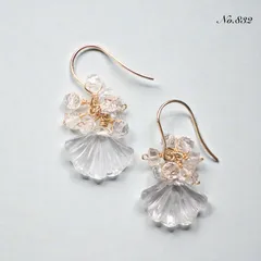 No.832✨天然石✨水晶×ハーキマーダイヤモンドのピアス　イヤリング