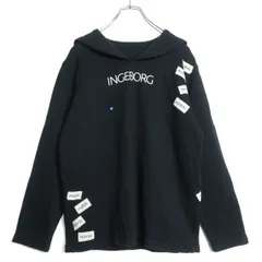 インゲボルグ★セーラー襟♪トレーナー　スウェット 大きいサイズL 黒系 ロゴ&ワッペン♪z16968