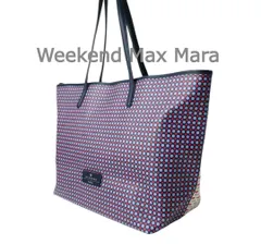 極美品 ウィークエンドマックスマーラ Weekend Max Mara トートバッグ 大判 総柄 魚柄 ドット PVC マルチカラー レディースのサムネイル