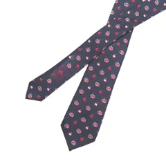 ■美品■GUCCI グッチ ネクタイ インターロッキングG アップル 総柄 表地 ： 総シルク ジャガードタイ イタリア製 ブランド古着【中古】20250827/RA5868