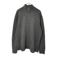 Polo by Ralph Lauren ポロ ラルフローレン ハーフジップ コットンセーター グレー(メンズ L)中古 古着 V9839