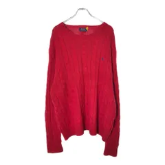 Polo by Ralph Lauren ポロ ラルフローレン コットンセーター レッド(メンズ XL)中古 古着 V9840