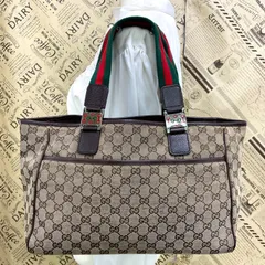 グッチ トート ショルダー バッグ GGキャンバス シェリー FZ508
