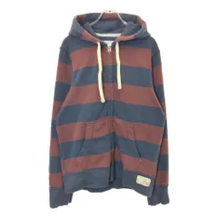 American Eagle アメリカンイーグル フルジップスウェットパーカー ファットボーダー ネイビー(メンズ L)中古 古着 V9864