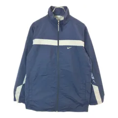 00年代 NIKE ナイキ ナイロンジャケット スポーツ ネイビー(メンズ S)中古 古着 V9874