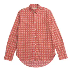 ■美品■BURBERRY バーバリー 長袖シャツ サイズS/P チェック ロゴ 総柄 ラウンドカット ブランド古着【中古】20250710/RA5467