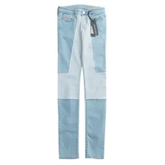 ■未使用品■DIESEL ディーゼル デニムパンツ サイズ25 スキニーデニム ストレートパンツ ジップフライ ストレッチ ローウエスト 切替 ダメージ加工 20250701/RA5327