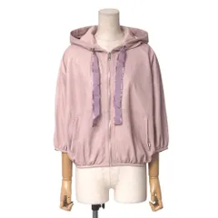■美品■RED VALENTINO レッドヴァレンティノ ジャケット サイズ38 クロップド ショート丈 ドルマンスリーブ レザー パーカー ブランド古着【中古】20250519/RA4737のサムネイル