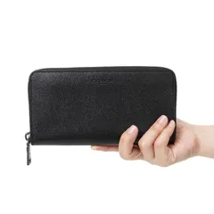《新品》 COACH コーチ メンズ ラウンドファスナー長財布 クロスグレイン レザー ブラック F58107 BLK