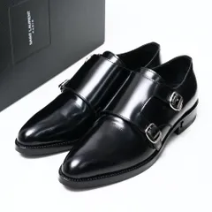 ■美品■SAINT LAURENT サンローラン ドレスシューズ サイズ36 ダブルモンク ストラップ レザー ドレスシューズ 革靴 イタリア製 ブランド古着【中古】20250414/RA4231