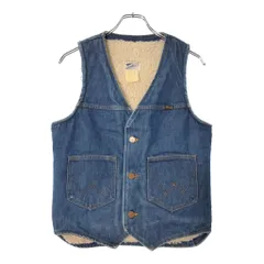 80年代 Wrangler ラングラー デニムボアベスト ブルー(メンズ XS相当)中古 古着 X0238