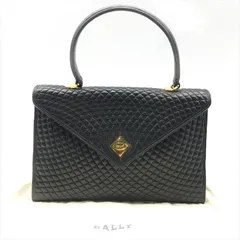 美品 BALLY バリー キルティング ターンロック ハンド バッグ レザー ブラック ゴールド金具 レディース ブランド 鞄 かばん k7235