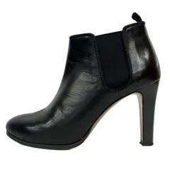 LANVIN en Bleu(ランバンオンブルー) ショートブーツ 23 レディース - 黒 サイドゴア レザー