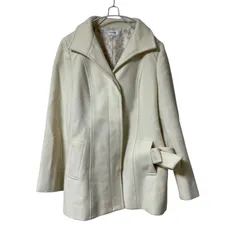 ZK18【美品】ensuite エンスウィート ウールコート 腰ベルト付 アイボリー サイズ2