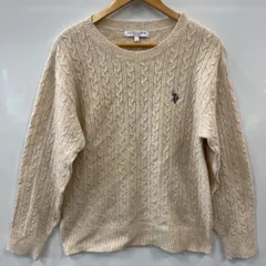 ピC81⚫︎U.S Polo assn⚫︎ニット⚫︎セーター⚫︎長袖⚫︎ケーブル編み⚫︎size L⚫︎ベージュ