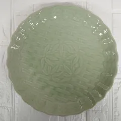 有田焼　華峰　大皿　平皿　31cm　薄緑色　AYM1-3