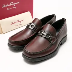 ■美品■Salvatore Ferragamo サルヴァトーレフェラガモ ローファー サイズ7 1/2 EE レザー ガンチーニ ブラウン イタリア製 ブランド古着【中古】20250327/RA4020