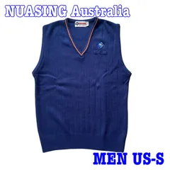 NURSING Australia by Treloar  Vネック ロゴ刺繍 ウール混 ニットベスト US-S