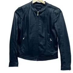 TOMORROWLAND(トゥモローランド) ライダースジャケット レディース美品  - ネイビー 長袖/レザー/ジップアップ/collection/春/秋