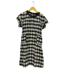 トリココムデギャルソン tricot COMME des GARCONS シワ加工 バンドカラー チェック シルクブレンド ワンピース レディース JPN：S のサムネイル