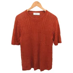 グリーンレーベルリラクシング ユナイテッドアローズ green label relaxing サマーニット セーター 半袖 麻 リネン S オレンジ 3218-105-0184 ■YHS10