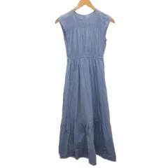 N.Natural Beauty Basic N.ナチュラルビューティーベーシック ノースリーブワンピース ロング フリル青 ブルー S