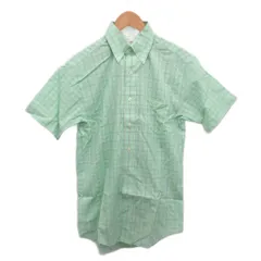 ブルックスブラザーズ BROOKS BROTHERS 美品 ボタンダウンシャツ BDシャツ 半袖 チェック 緑 グリーン XS