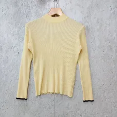 DISCOAT ディスコート リブニット タートルネック ミドル丈 ワンポイント パイピング アイボリー Lサイズ ◎、◇〇