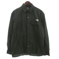 ザノースフェイス THE NORTH FACE タグ付き L/S nuptse BOX シャツ 長袖  NR11961 ナイロン 緑 カーキ M