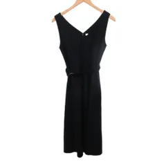 アンタイトル UNTITLED ノースリーブワンピース ひざ丈 ウール 黒 ブラック 0 約S ■YHS11