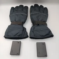 【TAKA62-39】◇ ｢電熱 ヒーター グローブ 防寒手袋 ライダー手袋&単三 電池3本式 収納ボックス バッテリーホルダー｣ 手袋/L ブラック ジャンク品