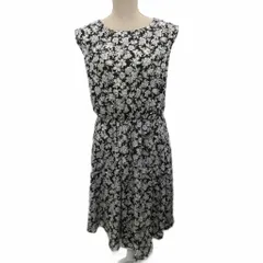 イェッカヴェッカ YECCA VECCA ワンピース ノースリーブ ミモレ ロング 花柄 総柄 F 黒 ブラック アイボリー 70173H10024 ■MET2