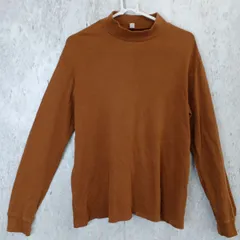UNIQLO ユニクロ 長袖Tシャツ タートルネック レイヤードスタイル メンズ Lサイズ ブラウン 〇◇