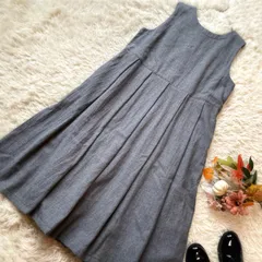 nest Robe ネストローブ　ウールタックノースリーブワンピース　ロング　Aライン　グレー　日本製　定価28600 近年モデル