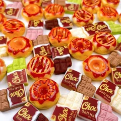 MTP & Style ミニチュアフード 40個 / 50個セット ドールハウス DIY ハンドメイド アクセサリー レジン ドーナツ チョコ (ドーナツ＆チョコ)