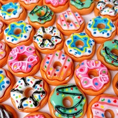 MTP & Style ミニチュアフード 40個 / 50個セット ドールハウス DIY ハンドメイド アクセサリー レジン ドーナツ チョコ (ドーナツ(大))