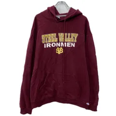 Russell Athletic プリントスウェット パーカー XL ワインレッド ラッセルアスレティック プルオーバー フーディー 秋物 a801-5073