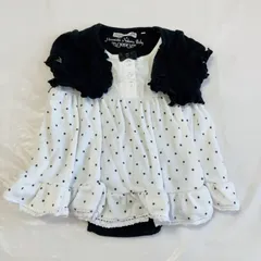 A472　お出かけ用　ロンパース　ドット柄　70サイズ