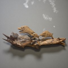 天然木 虎 彫刻 オブジェ 雉 剥製 セット - メルカリ