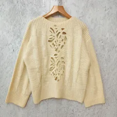 ANEWSTA アニュスタ ケーブル ニット セーター 透かし模様 ラメ入り 厚手 オフホワイト Lサイズ ◇〇