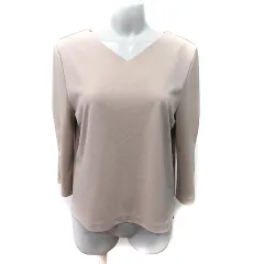 ロペ ROPE カットソー Vネック 七分袖 40 L ベージュ /YI