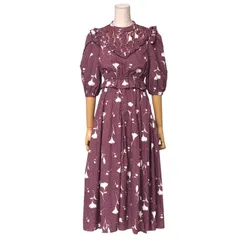 ■美品■Her lip to ハーリップトゥ Autumn Floral Lace Trimmed Dress ワンピース サイズS レース切替 フリル ブランド古着【中古】20241216/RA2581