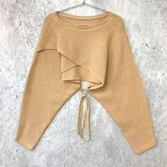 LOWRYS FARM ローリーズファーム 紐付き クロップドニット ピンクベージュ Fサイズ ◇〇