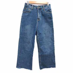エムズエキサイト EMSEXCITE デニムパンツ ジーンズ ワイド M 青 ブルー /YK