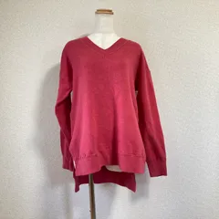【セブンアイディコンセプト】ニット セーター ピンク　38　ドルマンスリーブ　綿　コットン Vネック　 サイドスリット Y2K